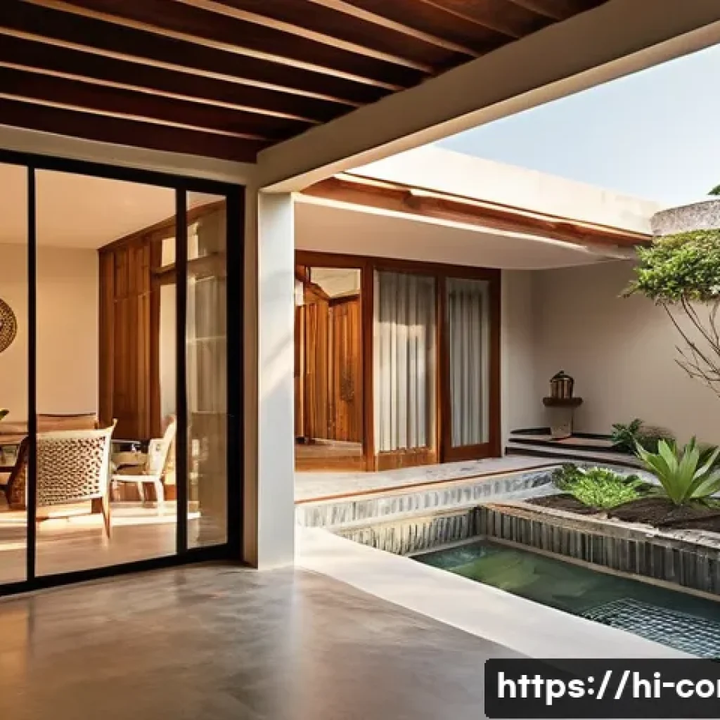건축 시공과 지속 가능성 사례 - **Prompt 1: Indian Sustainable Home - Blending Tradition and Modernity**
    An inviting, sun-drench...